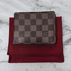 Authentic Louis Vuitton Damier Ebene Bi-fold Men's Wallet
